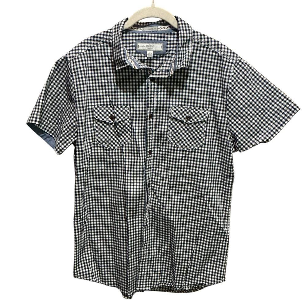 PD&C Slim Fit, Stretch Checkered Shirt, Big Boy, SIZE LG